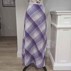 URBAN OUTFITTERS | Women's Purple Argyle Janelle Preppy Mid-rise Midi Skirt